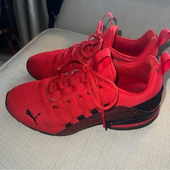 Puma Axelion Red/Black Running Shoes Sneakers Men's Size 7C 376196-01 - Picture 5 of 12